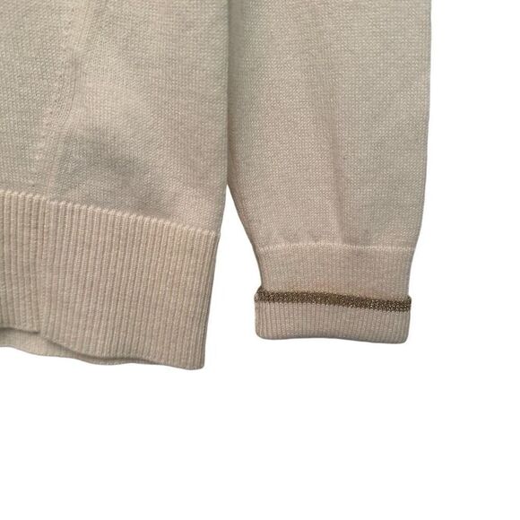 Banana Republic cream with gold metallic trim sweater- size S - Picture 3 of 5